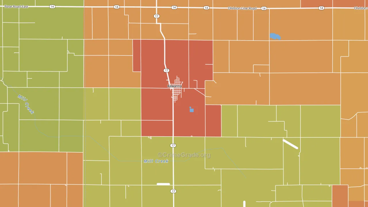 Kewanna, IN Map of Theft Rates