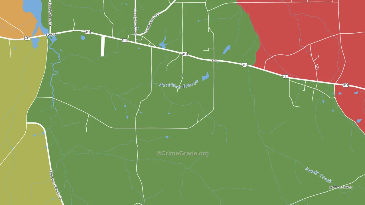 Key, AL Map of Theft Rates