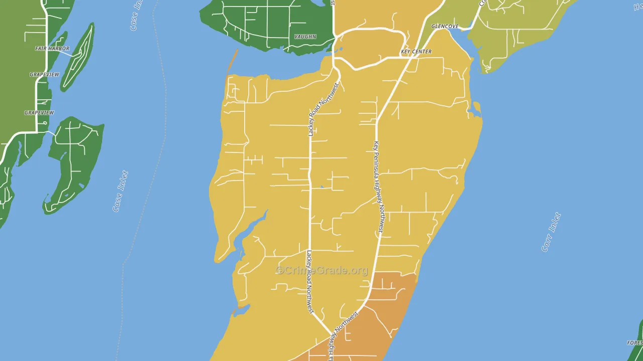 Key Center, WA Map of Theft Rates