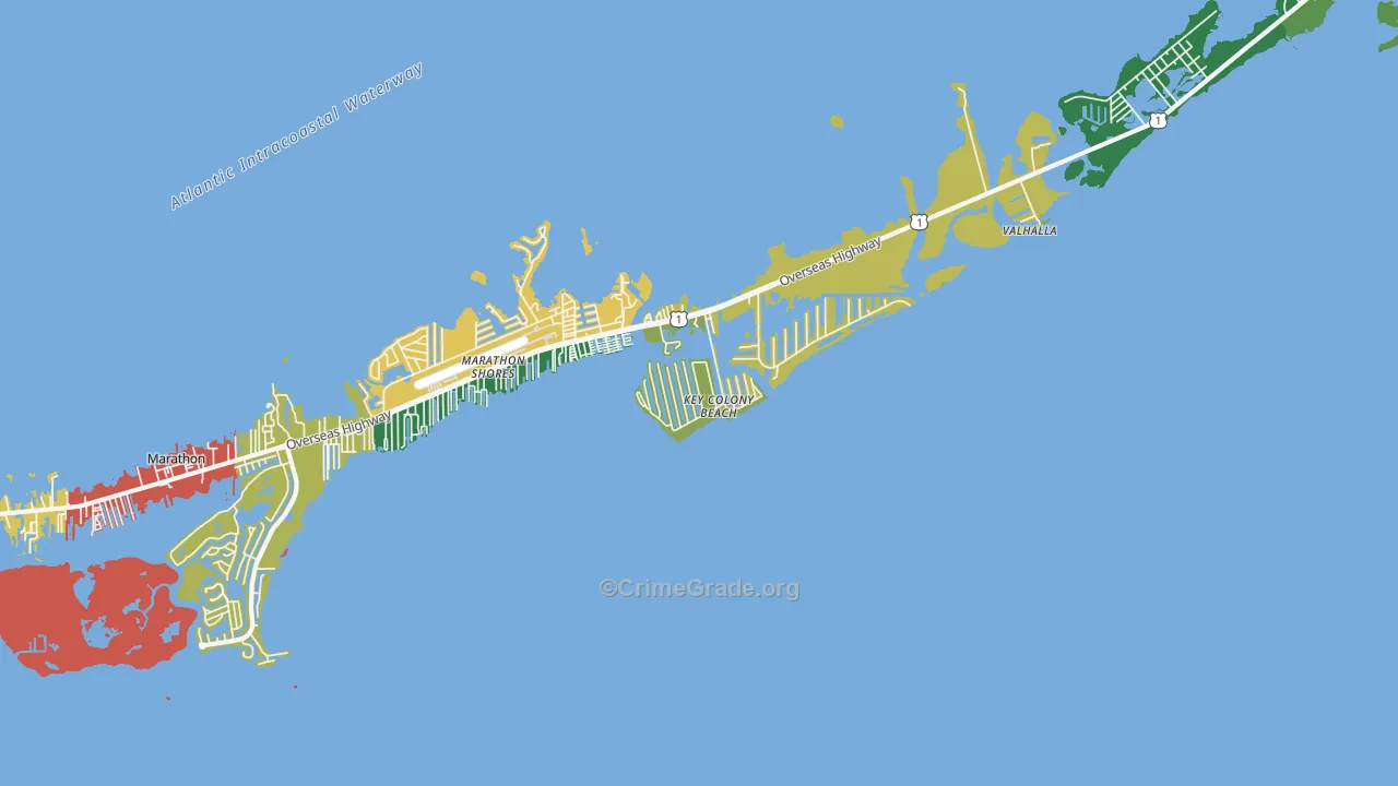 Key Colony Beach, FL Map of Theft Rates