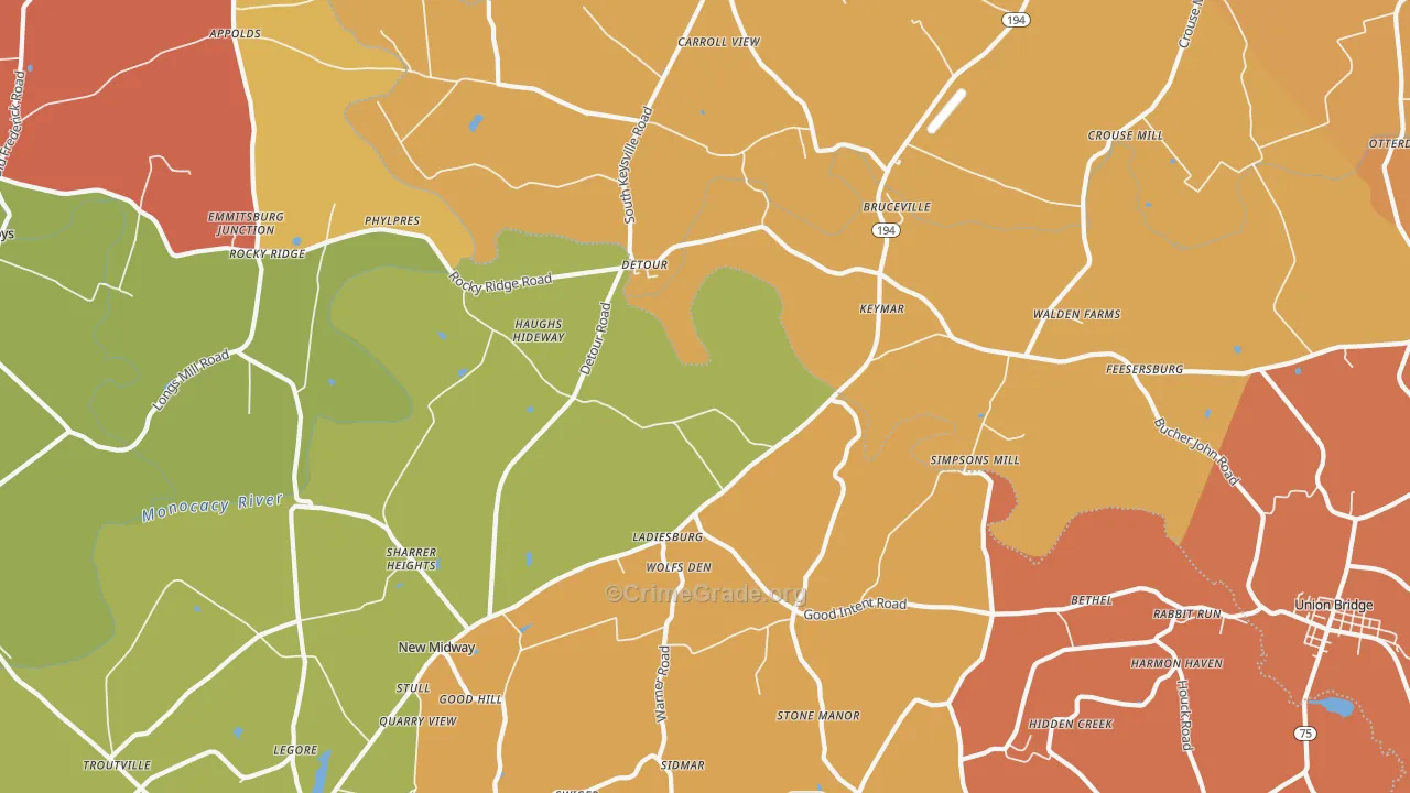 Keymar, MD Map of Theft Rates