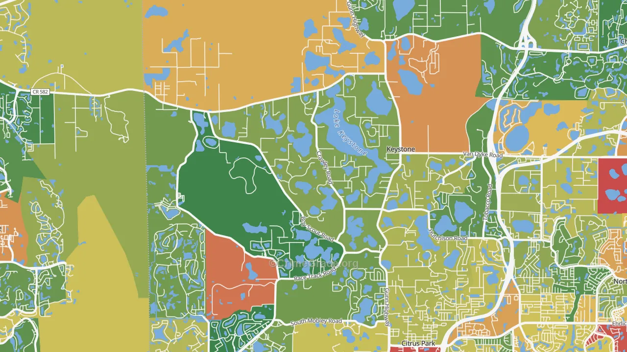 Keystone, FL Map of Theft Rates