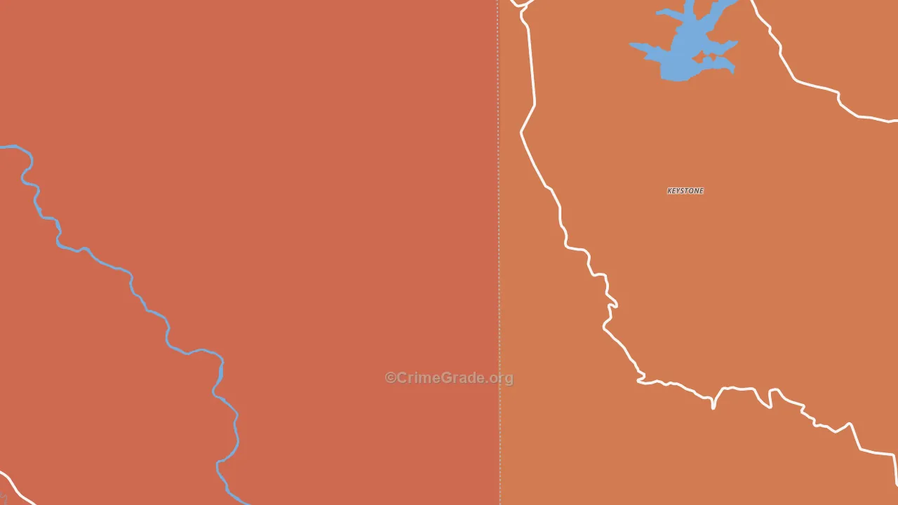 Keystone, WY Map of Theft Rates