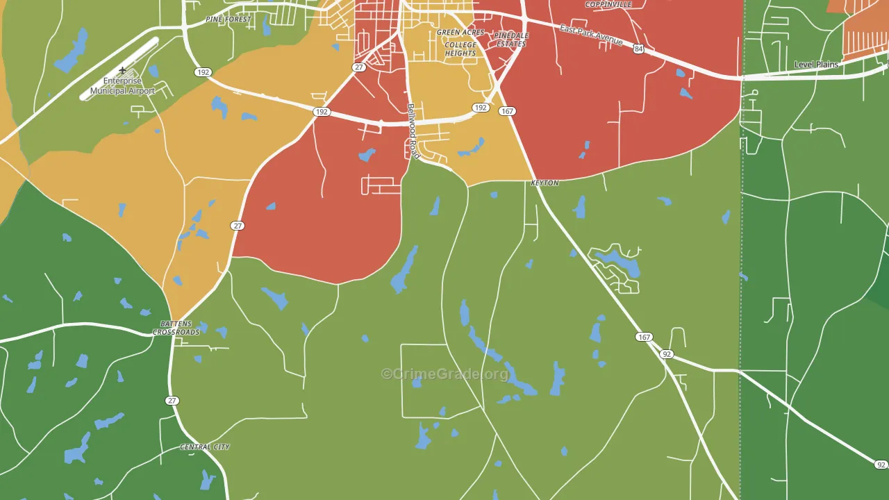 Keyton, AL Map of Theft Rates