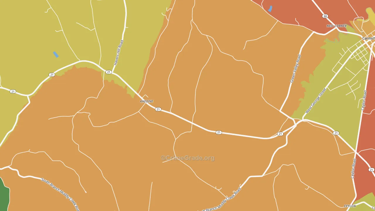 Khedive, PA Map of Theft Rates