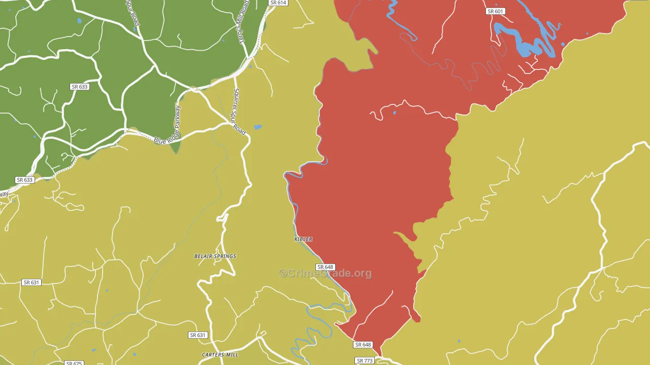 Kibler, VA Map of Theft Rates