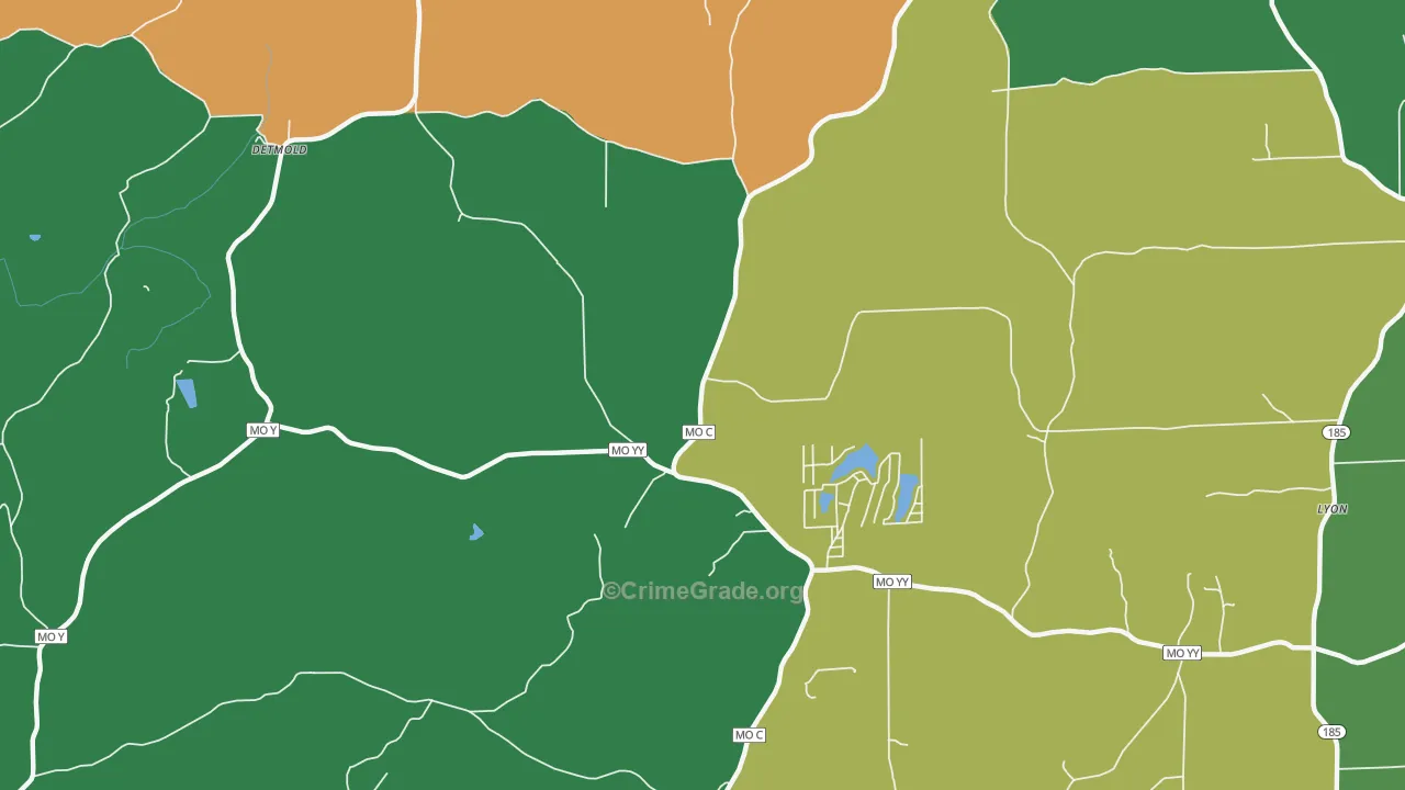 Kiel, MO Map of Theft Rates
