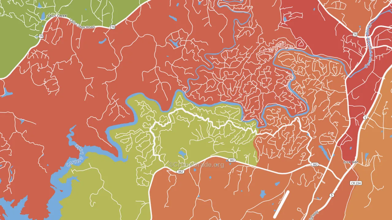 Kiker, GA Map of Theft Rates