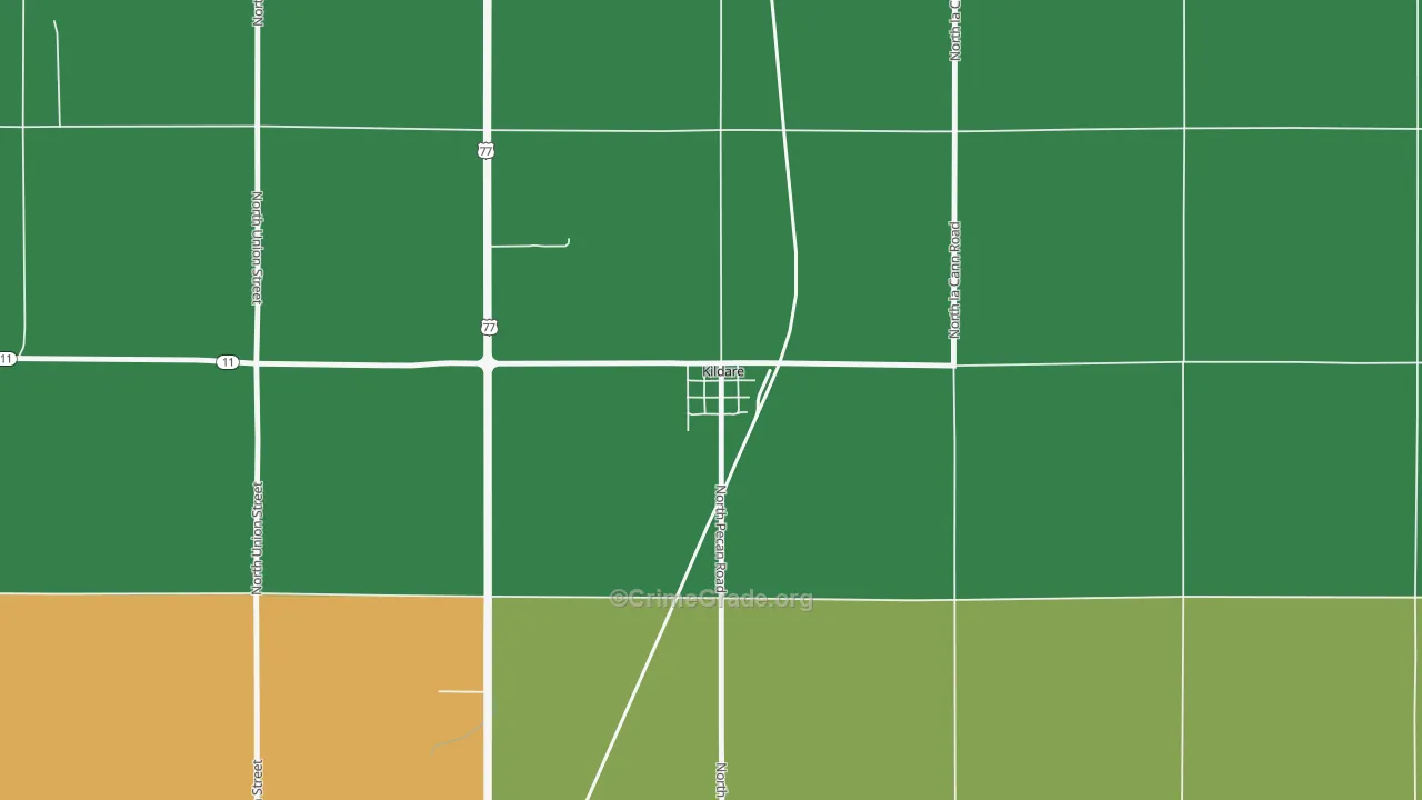 Kildare, OK Map of Theft Rates