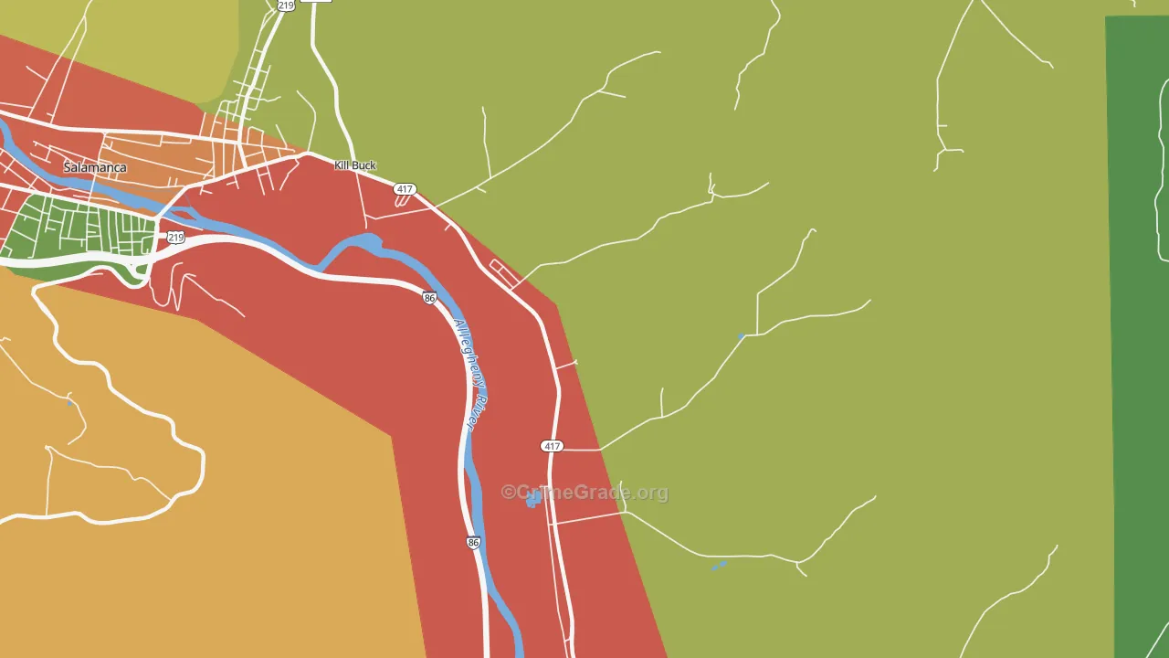 Kill Buck, NY Map of Theft Rates