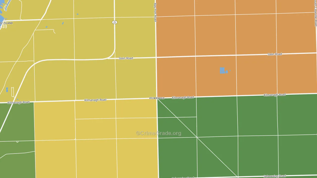 Kilmanagh, MI Map of Theft Rates