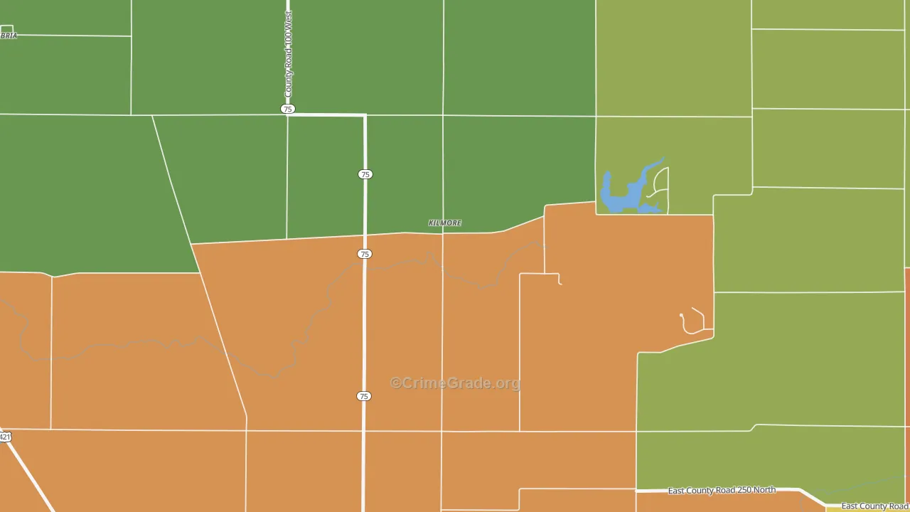 Kilmore, IN Map of Theft Rates