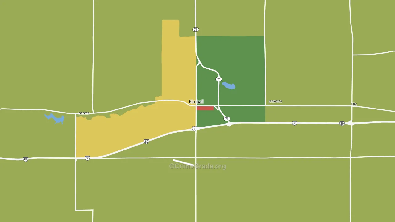 Kimball County, NE Map of Theft Rates