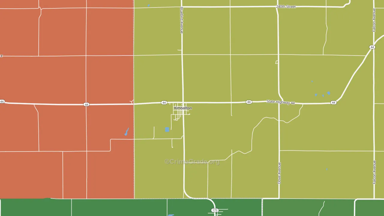 Kimballton, IA Map of Theft Rates