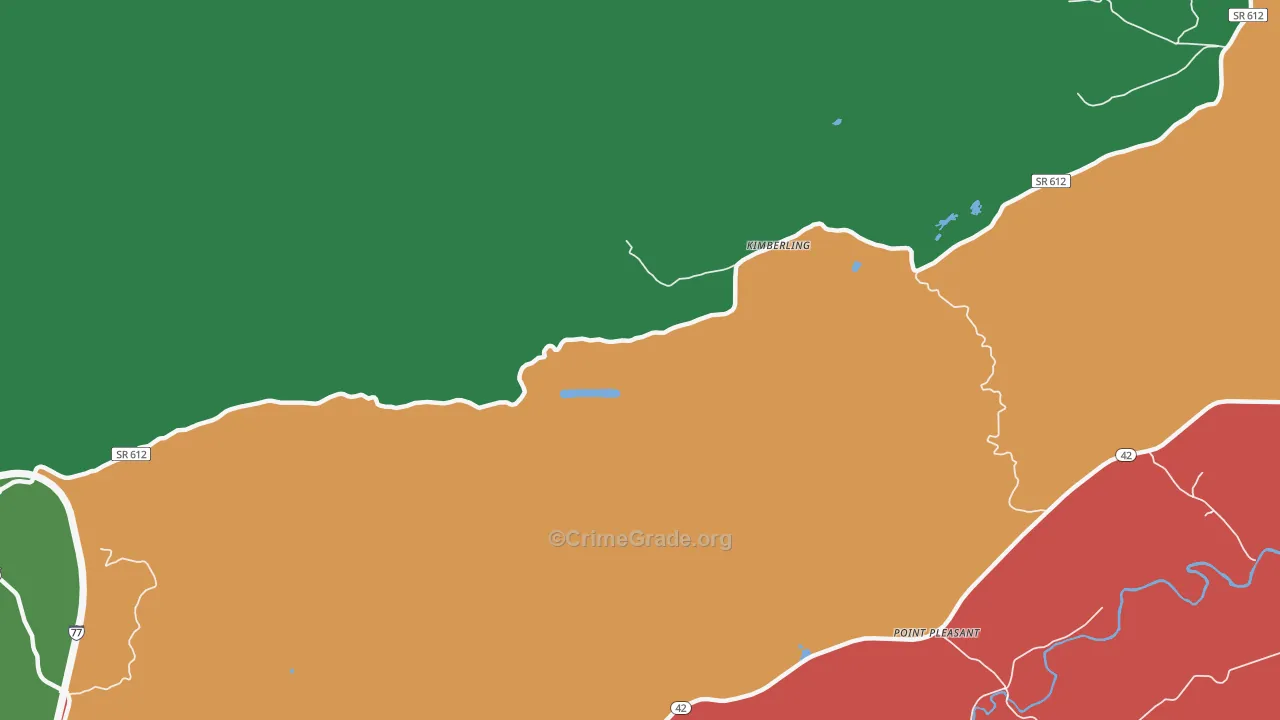Kimberling, VA Map of Theft Rates