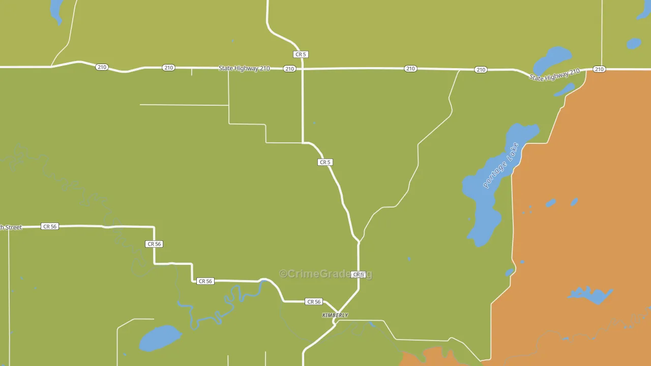Kimberly, MN Map of Theft Rates