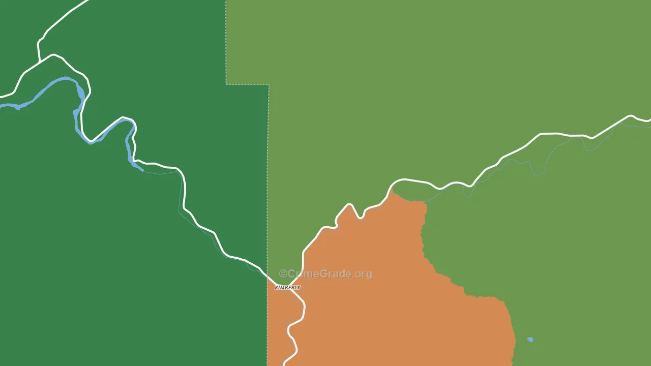 Kimberly, OR Map of Theft Rates