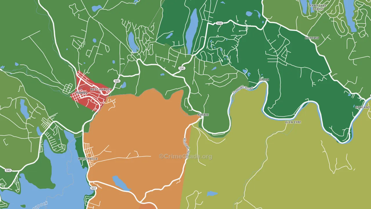 Kimbles, PA Map of Theft Rates