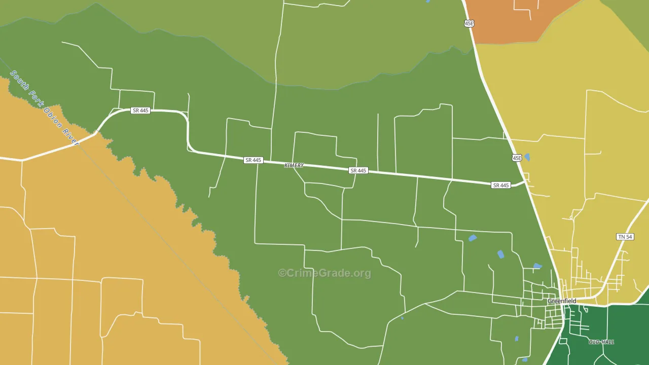Kimery, TN Map of Theft Rates