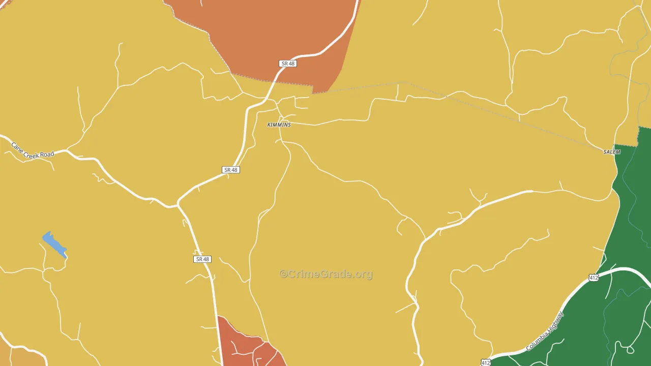 Kimmins, TN Map of Theft Rates