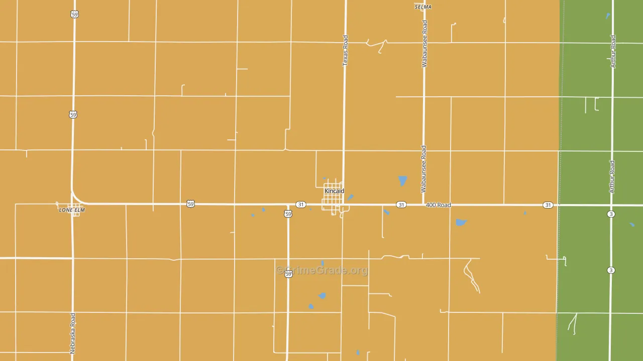 Kincaid, KS Map of Theft Rates