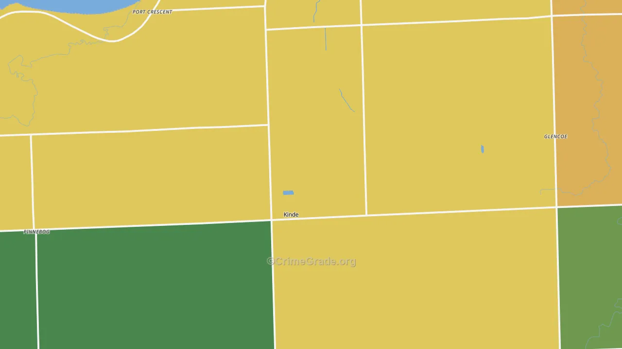 Kinde, MI Map of Theft Rates