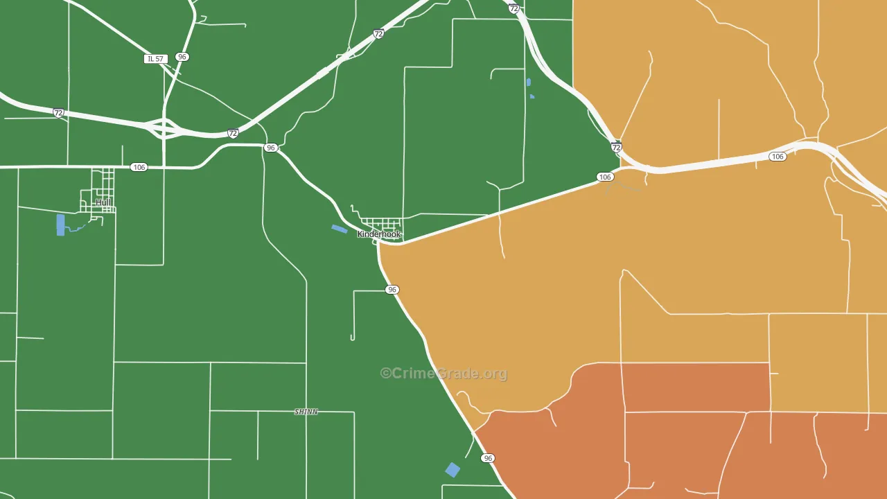Kinderhook, IL Map of Theft Rates