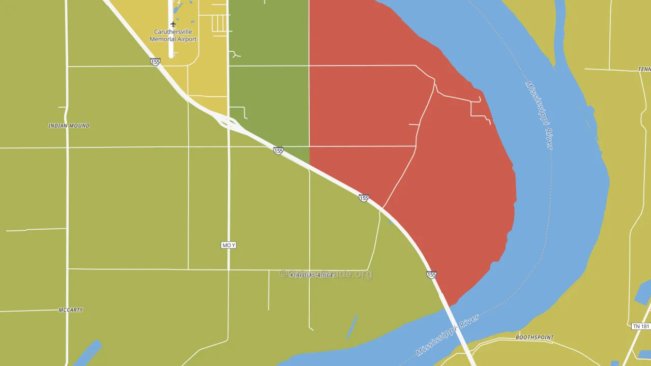 Kinfolks Ridge, MO Map of Theft Rates