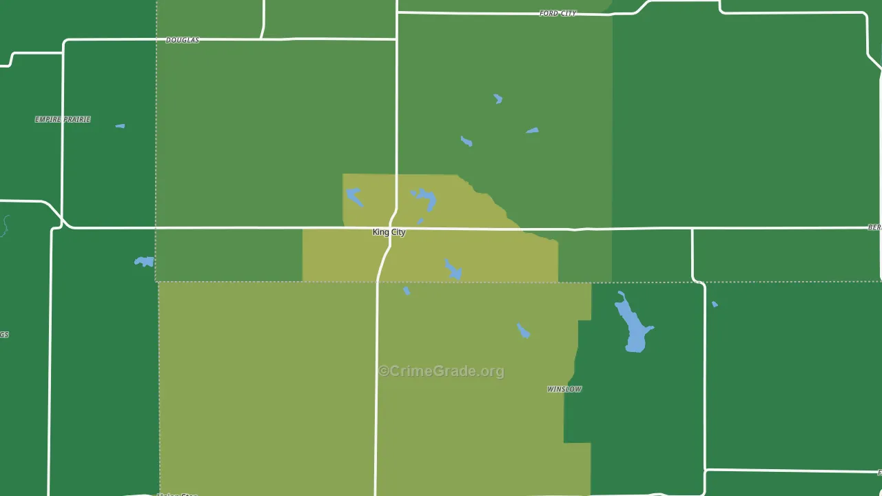 King City, MO Map of Theft Rates