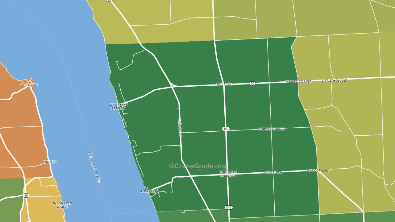 King Ferry, NY Map of Theft Rates