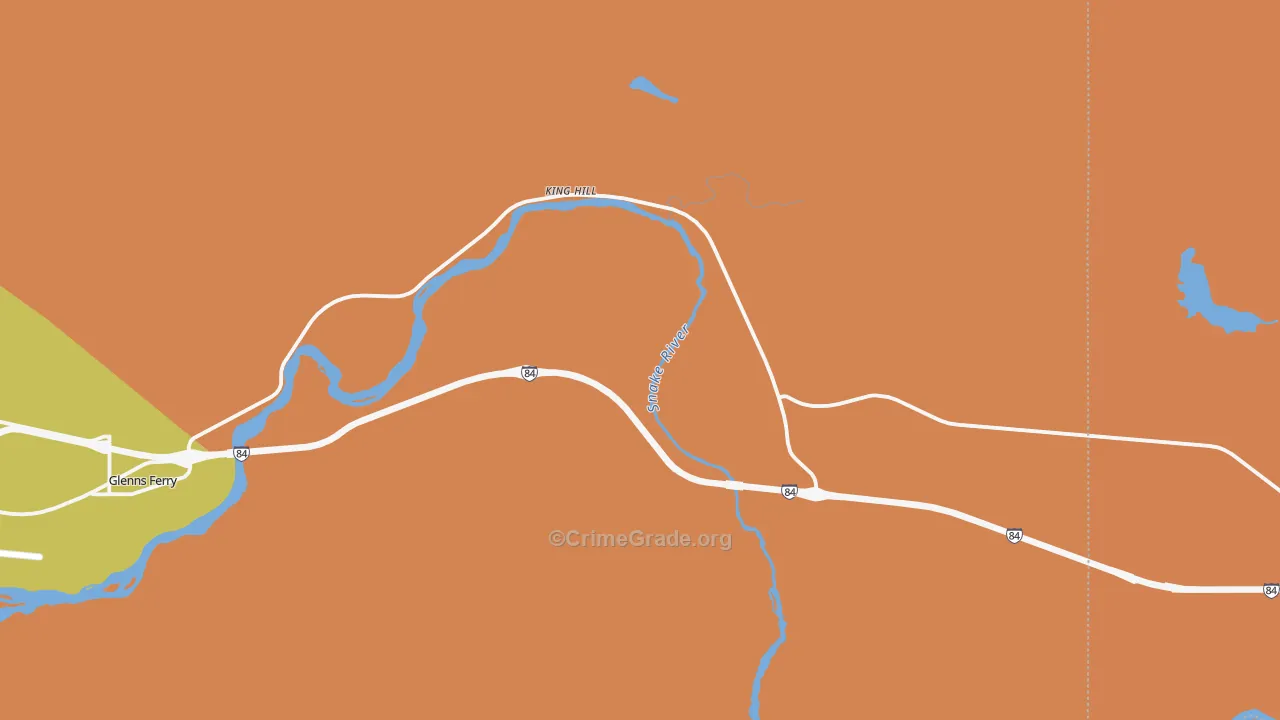 King Hill, ID Map of Theft Rates