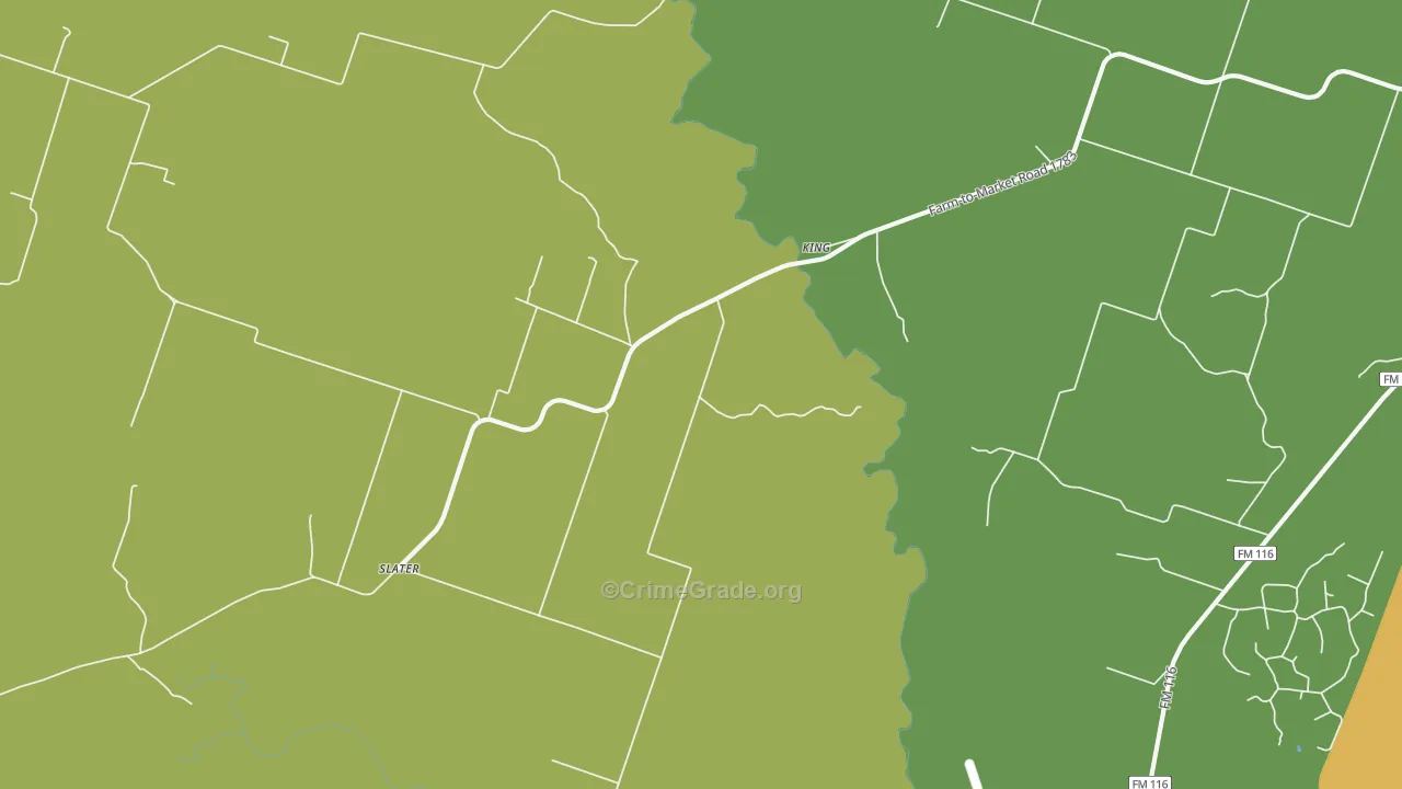King, TX Map of Theft Rates