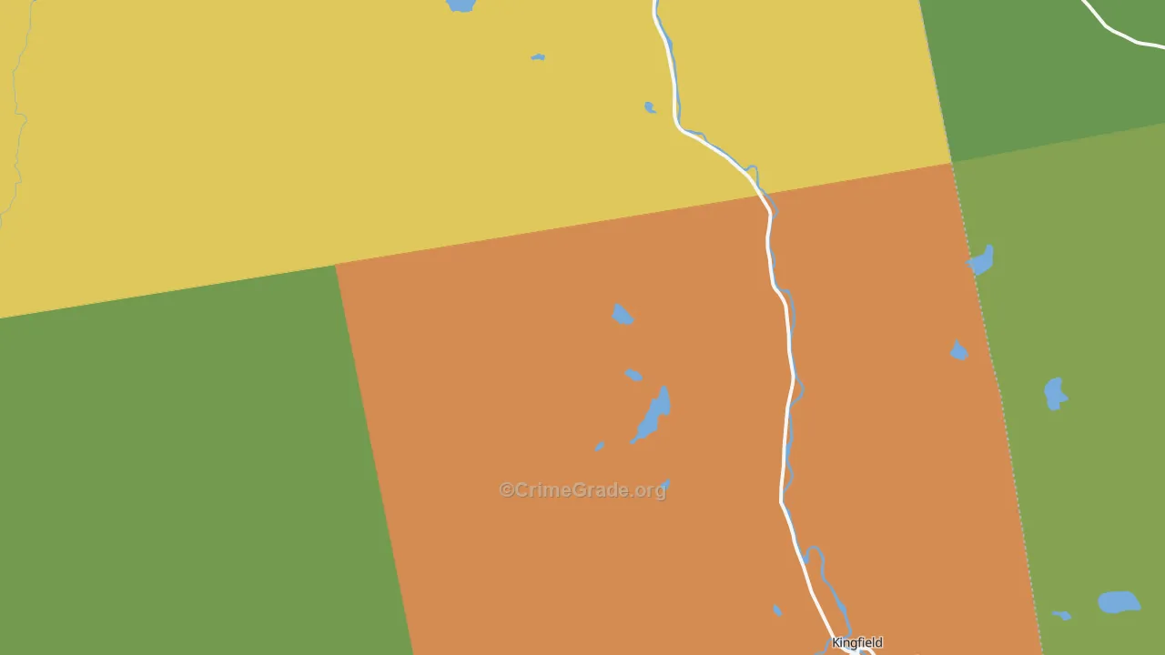 Kingfield, ME Map of Theft Rates