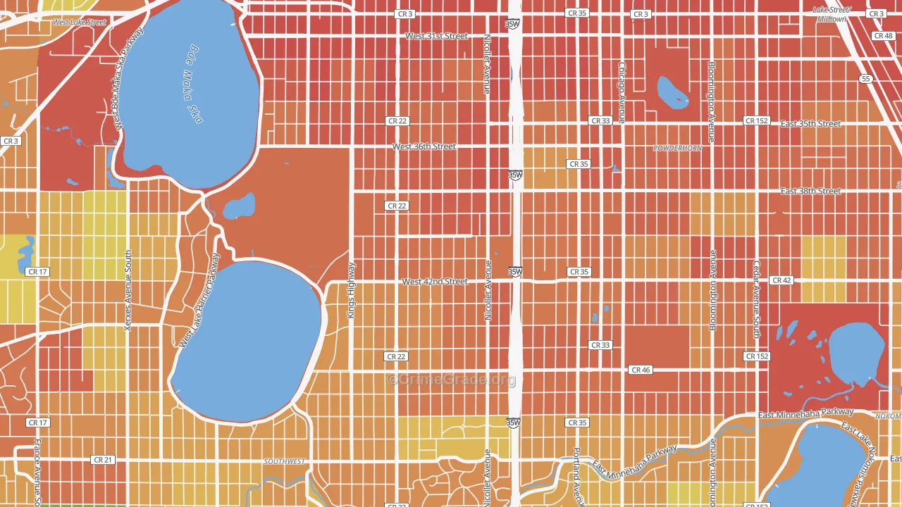 Kingfield, Minneapolis, MN Map of Theft Rates