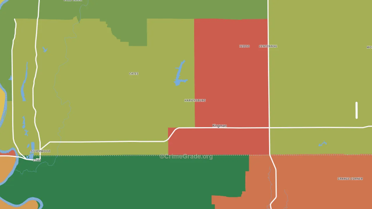 Kingman, IN Map of Theft Rates