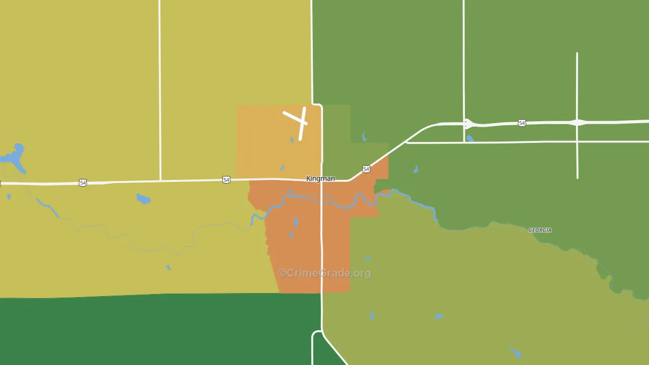 Kingman, KS Map of Theft Rates