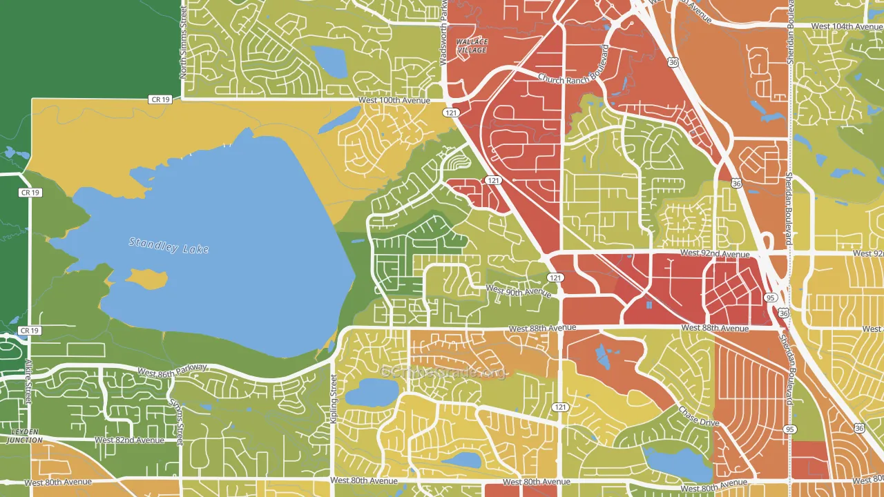 Kings Mill, Broomfield, CO Map of Theft Rates