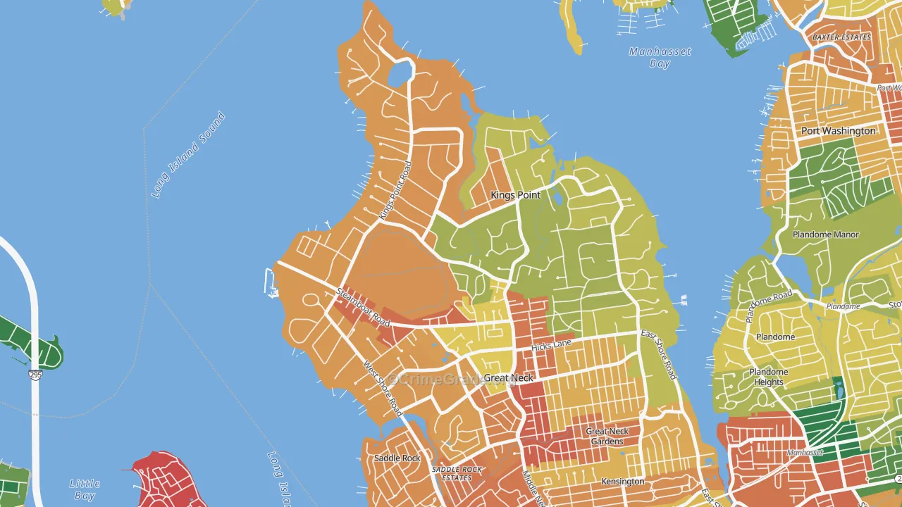 Kings Point, NY Map of Theft Rates