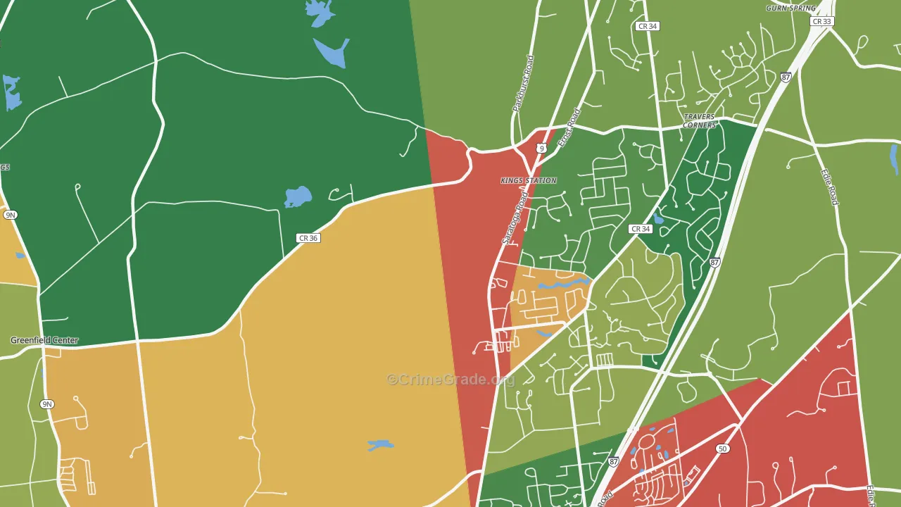 Kings Station, NY Map of Theft Rates