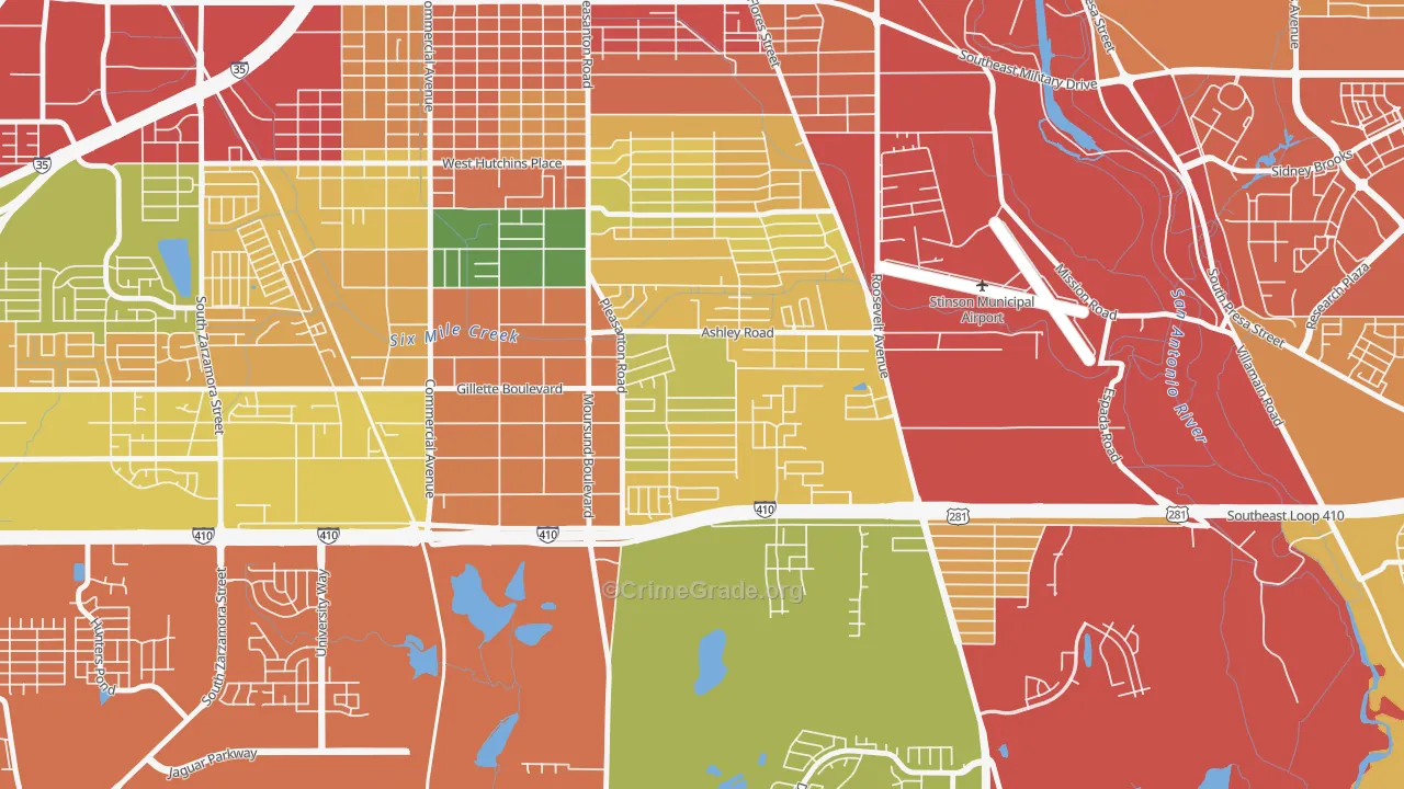 Kingsborough Ridge, San Antonio, TX Map of Theft Rates