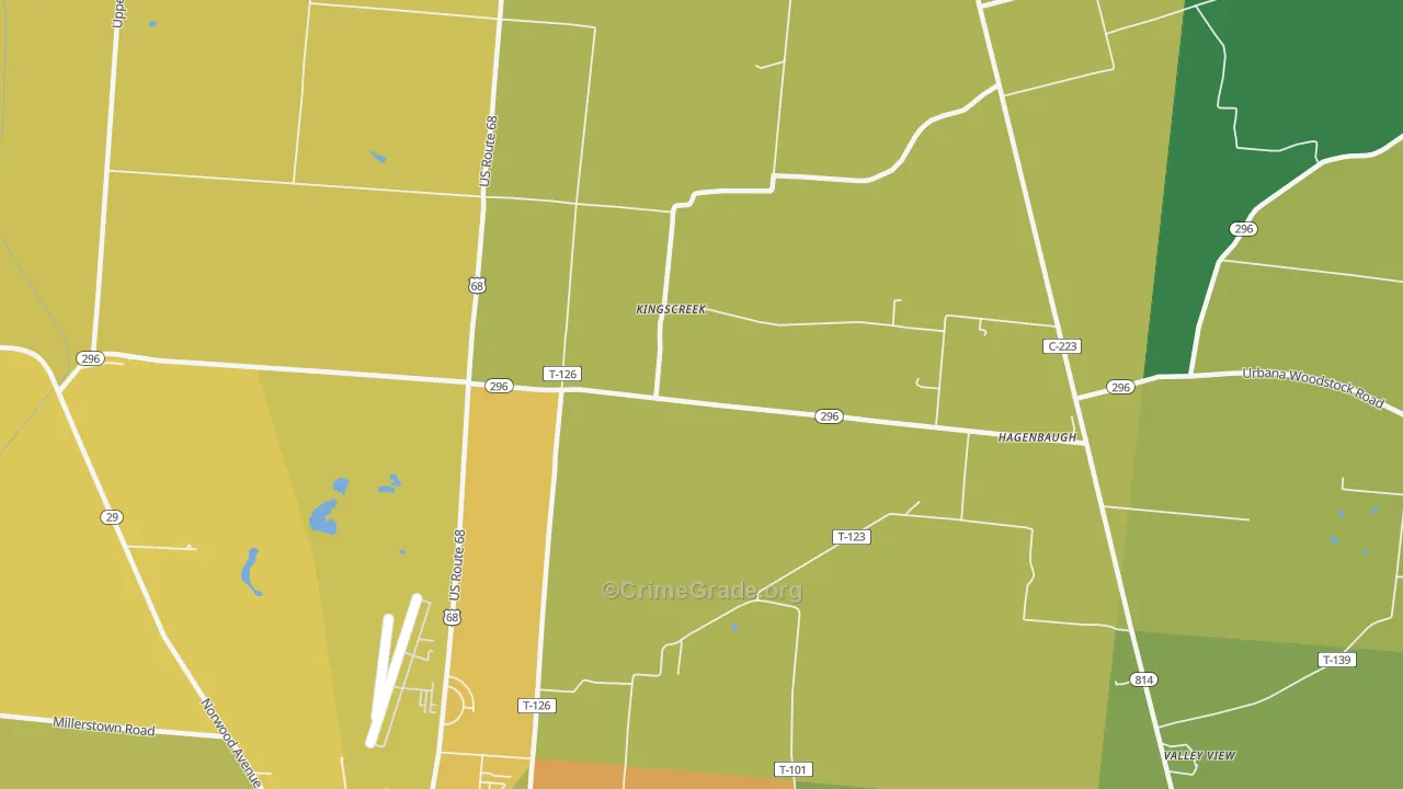 Kingscreek, OH Map of Theft Rates