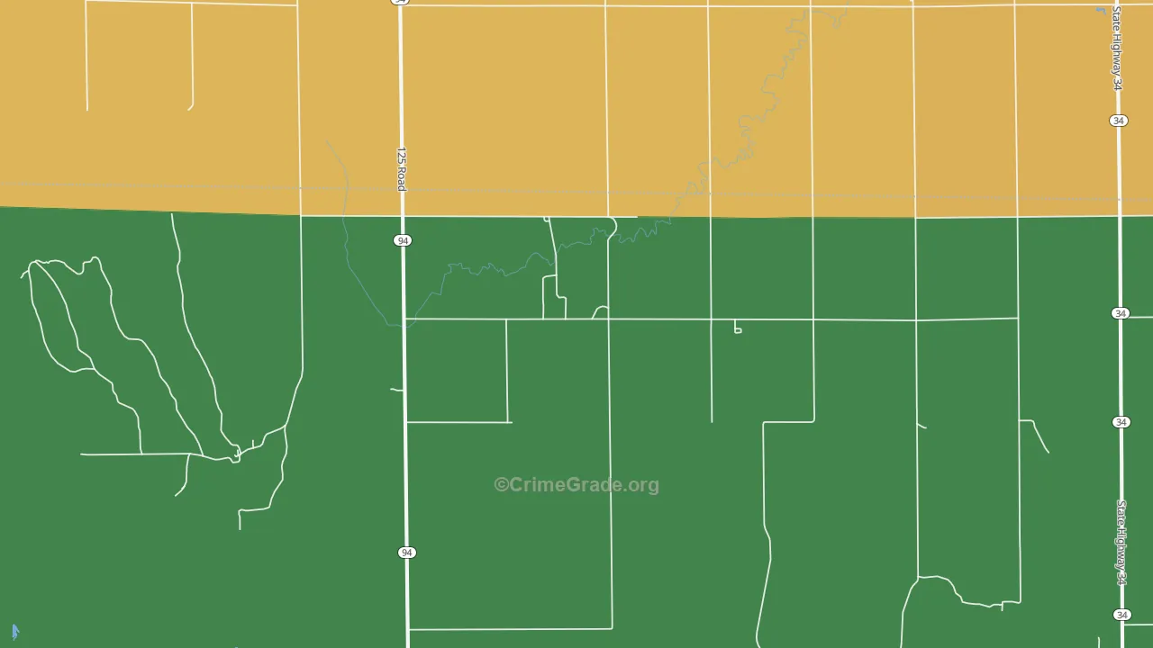 Kingsdown, KS Map of Theft Rates