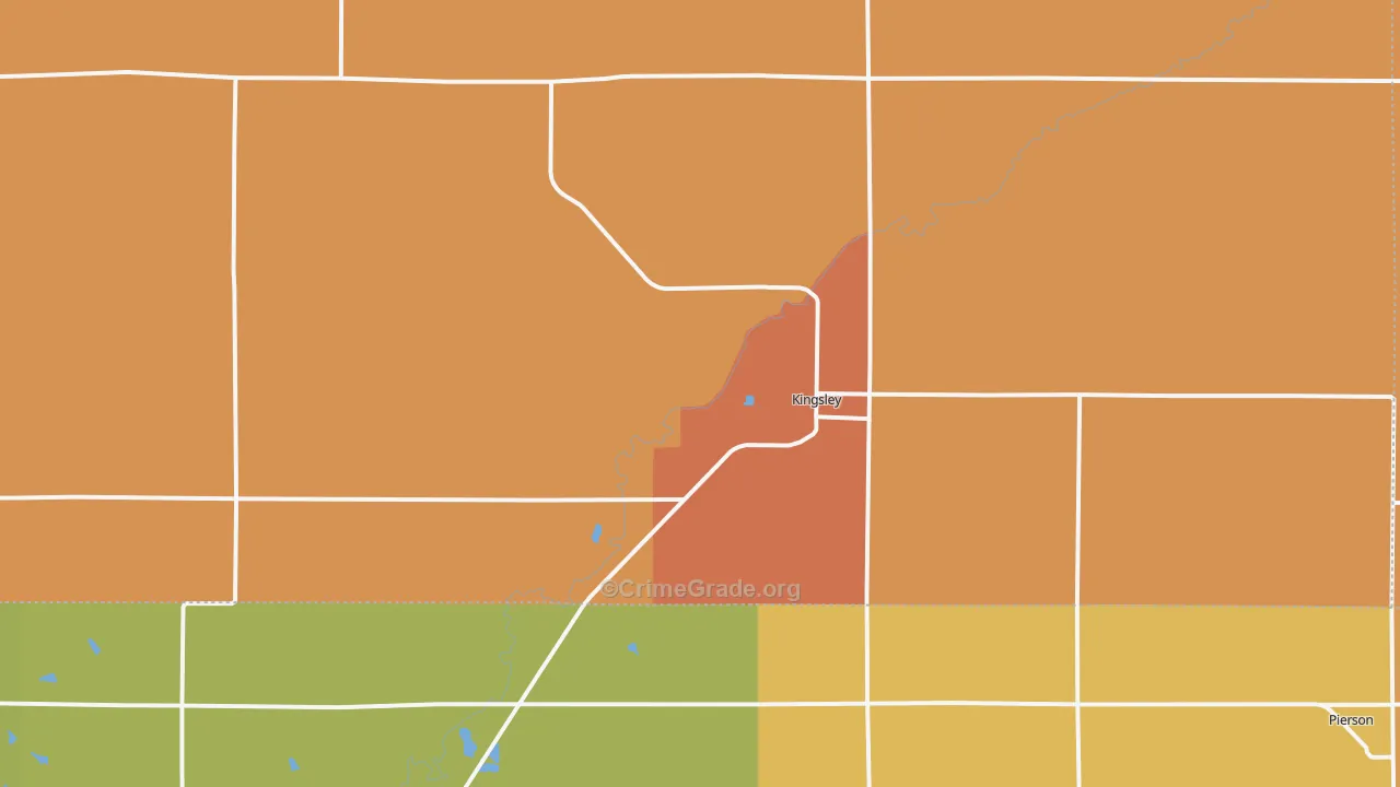 Kingsley, IA Map of Theft Rates