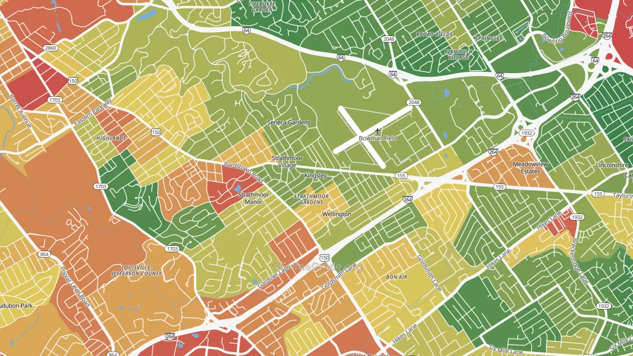 Kingsley, KY Map of Theft Rates