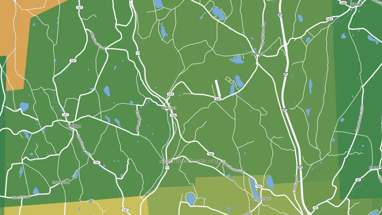 Kingsley, PA Map of Theft Rates