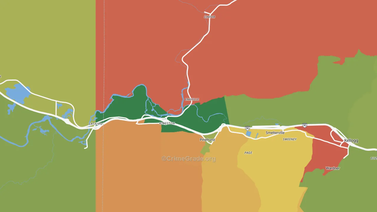 Kingston, ID Map of Theft Rates