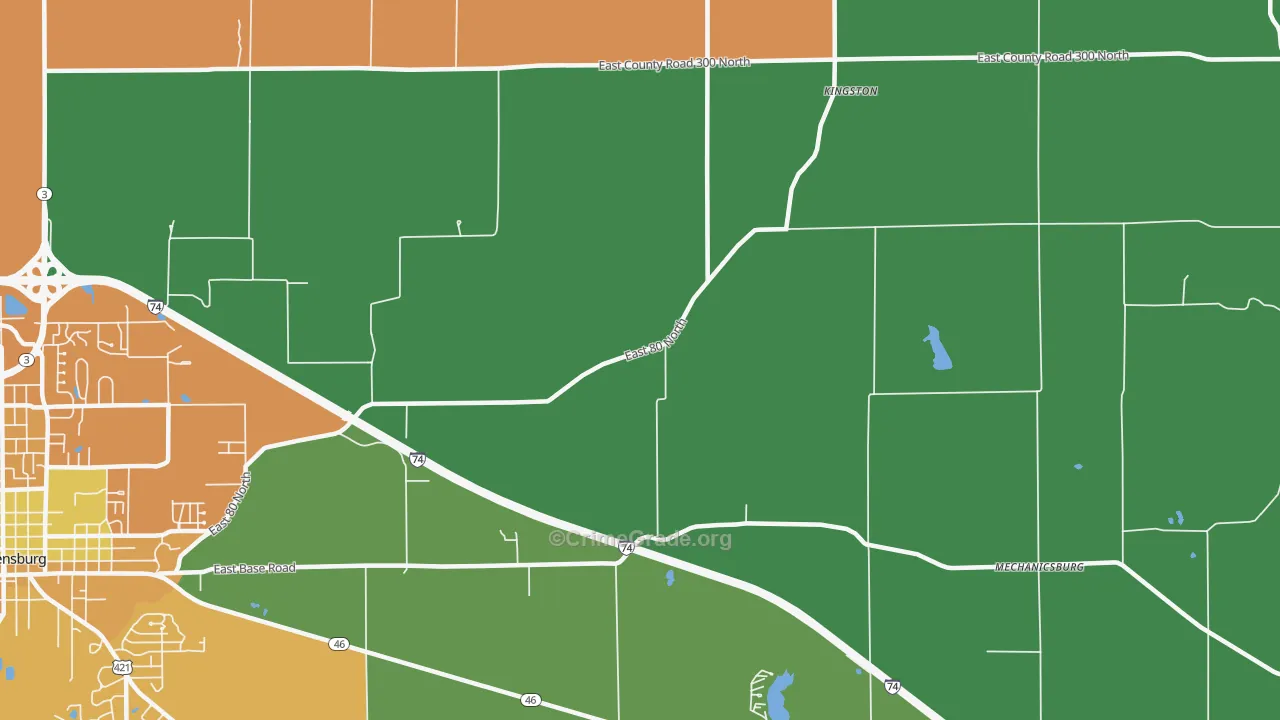 Kingston, IN Map of Theft Rates