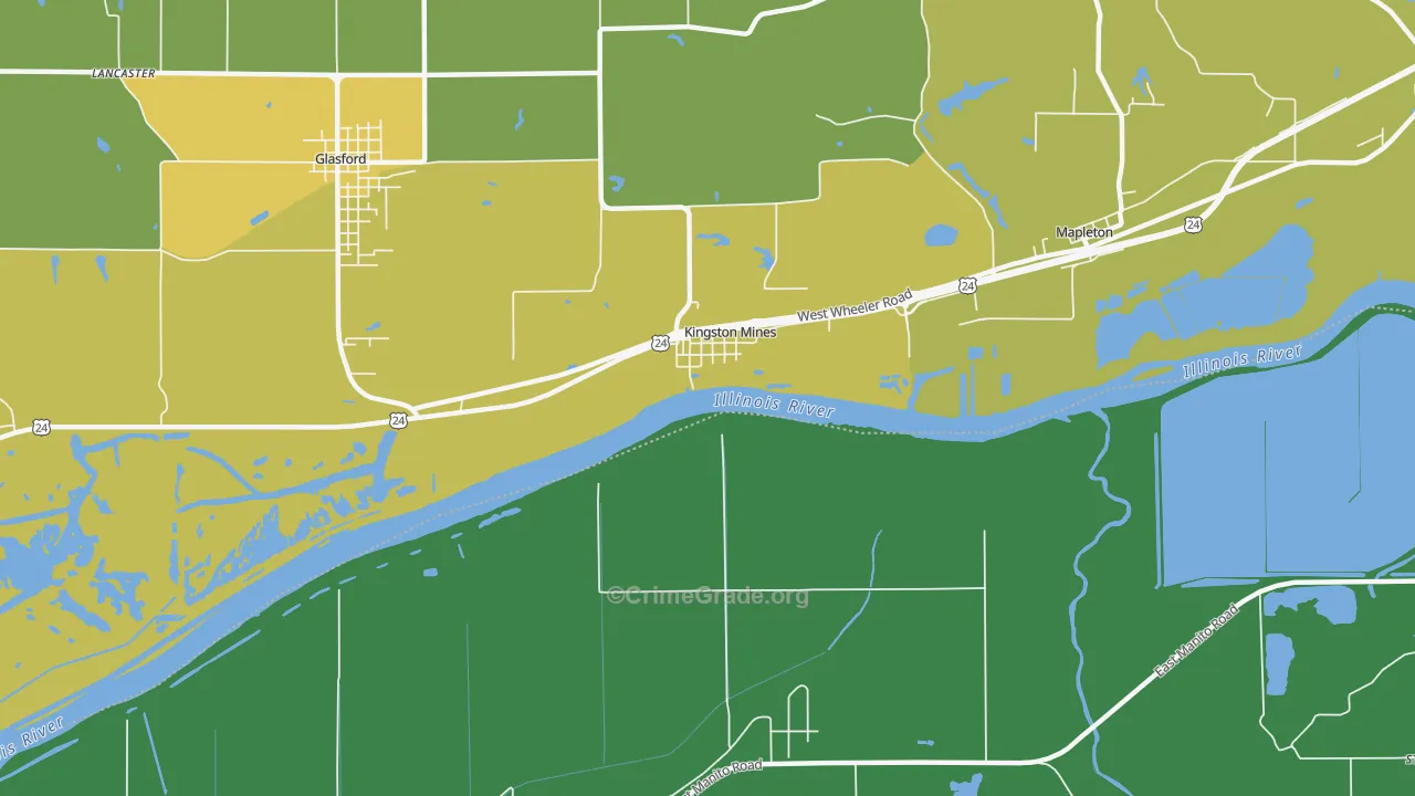 Kingston Mines, IL Map of Theft Rates
