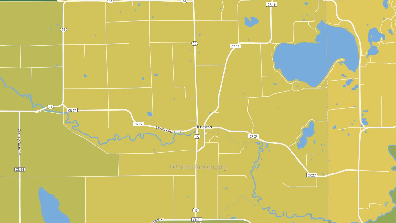 Kingston, MN Map of Theft Rates