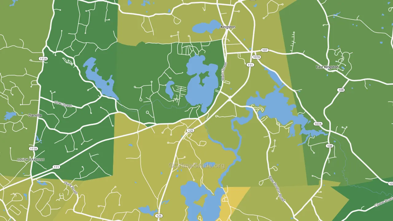 Kingston, NH Map of Theft Rates
